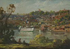 John Charles Allcot, Sobraon - Berrys Bay [Sydney Harbour], Oil on Canvas Board