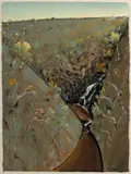 Bela Ivanyi, Dawn, Bakers Creek Falls [NSW], Mixed Media on Paper