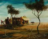 Max Mannix, Back Beyond [The Last Drop Hotel], Oil on Board