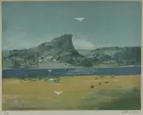Arthur Boyd, Cockatoos & Pulpit Rock, 1984, Lithograph 39/127