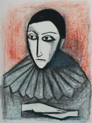Harlequin by Robert Dickerson, Colour Lithograph 30/35, sold Jul 2022
