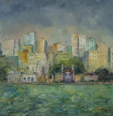 Doreen Gadsby, North Sydney Skyline, 2003, Oil on Canvas