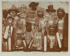 Sportsman's Club by Keith Looby, 1977, Etching with Aquatint 29/50, sold Jul 2022