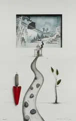 Planting by Graeme Townsend, Mixed Media on Paper, offered Jul 2022