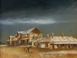 Maynard Waters, Outback Settlement, Oil on Board