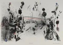 Ann Thomson, Luna, 1985, Hand Coloured Lithograph 2/30
