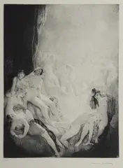 Virginity by Norman Lindsay, Facsimile Etching 201/550, sold Jul 2022