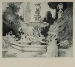 A Sentimental Interlude by Norman Lindsay, Facsimile Etching 108/550, sold Jul 2022