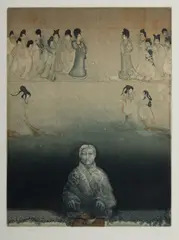 and she was a courtesan by Jörg Schmeisser, 1976, Coloured Etching 15/40, sold Jul 2022