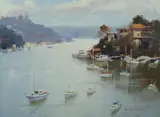 Lane Cove River by Allan Waite, Oil on Canvas on Board, sold Jul 2022
