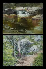 (2) by Allan Waite, 'Everard Ranges' (oil on canvas on board); & 'Aroona Valley' (oil on canvas board), sold Jul 2022