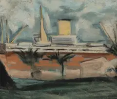 Oscar Edwards, The Docks at Colombo, Pastel