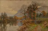 Walter Follen Bishop, St Michael's Old Church on River Conwy, Betws y Coed, Wales, W/Clr on Paper on Stretcher
