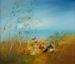 David Boyd, A Day at the Beach, Oil on Canvas