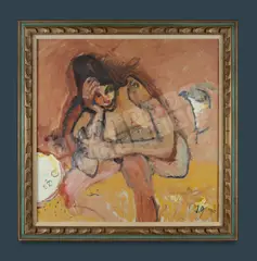 John Olsen, Life Painting (Nude Study), 1970, Oil on Board