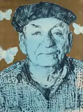 David Bromley, Charles Blackman, Acrylic & Gilt on Linen