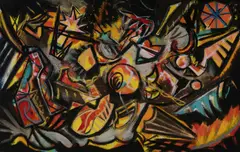 Peter Booth, Untitled #14, 1987, Pastel & Mixed Media on Arches Paper
