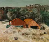 Sali Herman, Boatsheds, 1968, Oil on Canvas