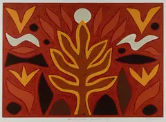 Gothic Tree on Fire - for Judith Wright by John Coburn, 1995, S/Print 10/50, offered May 2022