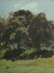 Percy Lindsay, Picnic in a Meadow, 1928, Oil on Canvas on Board