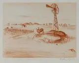 Arthur Boyd, Evening, Wimmera Landscape, Etching 18/25