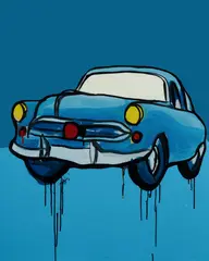Cuban Classic by Jasper Knight, 2017, Enamel & Acrylic on Card, sold May 2022
