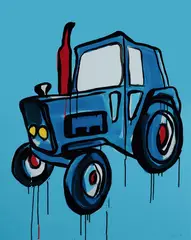 Ford 6600 by Jasper Knight, 2016, Enamel & Acrylic on Card, sold May 2022