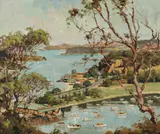 Rhys Williams, [The Spit Bridge] Blue Waters, Middle Harbour, Oil on Canvas