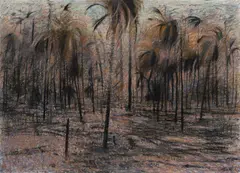 Christopher Gentle, Palm Forest, Pastel & Charcoal