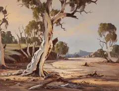 Thirsty Creek Bed by Ivars Jansons, Oil on Canvas on Board, sold May 2022