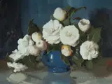Alan Douglas Baker, Isabella Camellias, Oil on Board