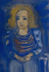 Danila Vassilieff, Girl on a Doorstep, 1941, W/Clr & Gouache