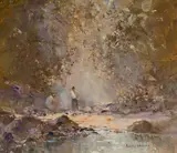 W Rubery Bennett, A Spot in the Sun, Oil on Canvas on Board