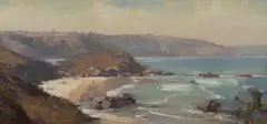 Flynns Beach [Port Macquarie, NSW] by Ken Knight, Oil on Board, sold May 2022