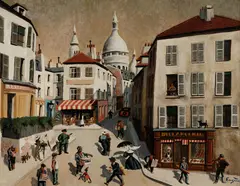 Eugene Barany, Montmartre by Day, Oil on Board