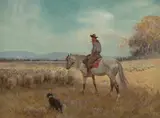 Percy Spence, The Sheep Drover, Australia, Oil on Panel