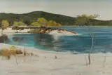 Terry O'Donnell, On the beach, Lake McKenzie, Frazer Island, Queensland, 1990, Pastel & Charcoal