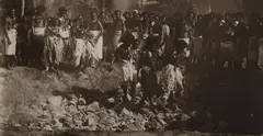 John William Lindt, Fire Ordeal Bega Isld, "Crossing over the hot Stones" Fiji, This title inscribed verso in pencil by J W Lindt; also signed & no. #1