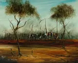 Max Mannix, The Stockmen, Oil on Board