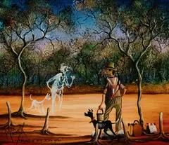 Mind If We Join You by Max Mannix, Oil on Board, sold May 2022