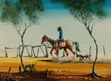 Max Mannix, The Fence Rider, 1983, Oil on Board