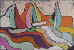 Three Yachts by Malcolm de Chazal, Gouache, offered May 2022