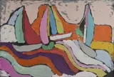 Malcolm de Chazal, Three Yachts, Gouache