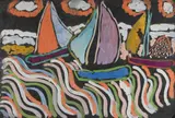 Malcolm de Chazal, Yacht Regatta, Gouache