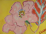 Malcolm de Chazal, Pink Hibiscus, Gouache