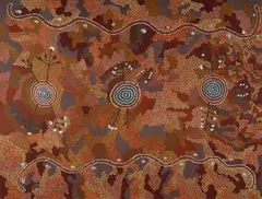 Jack Ross Jakamarra, Karlarnjirri and Patanjarnngi Jukurrpa, Acrylic on Linen