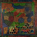 My Mother's Country Umarra by Maisie Campbell Napaljarri, 2007, Acrylic on Linen, sold May 2022