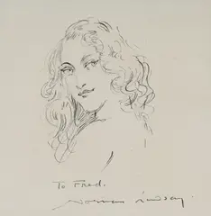 Norman Lindsay, Studio Model, 1939, Pen & Ink
