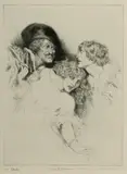 Norman Lindsay, Two Lovers, 1924, Etching, Engraving & Stipple 33/55
