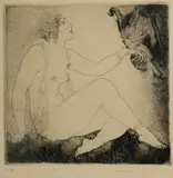 Norman Lindsay, Bargains, 1922, Etching, Soft Ground & Stipple 19/55
